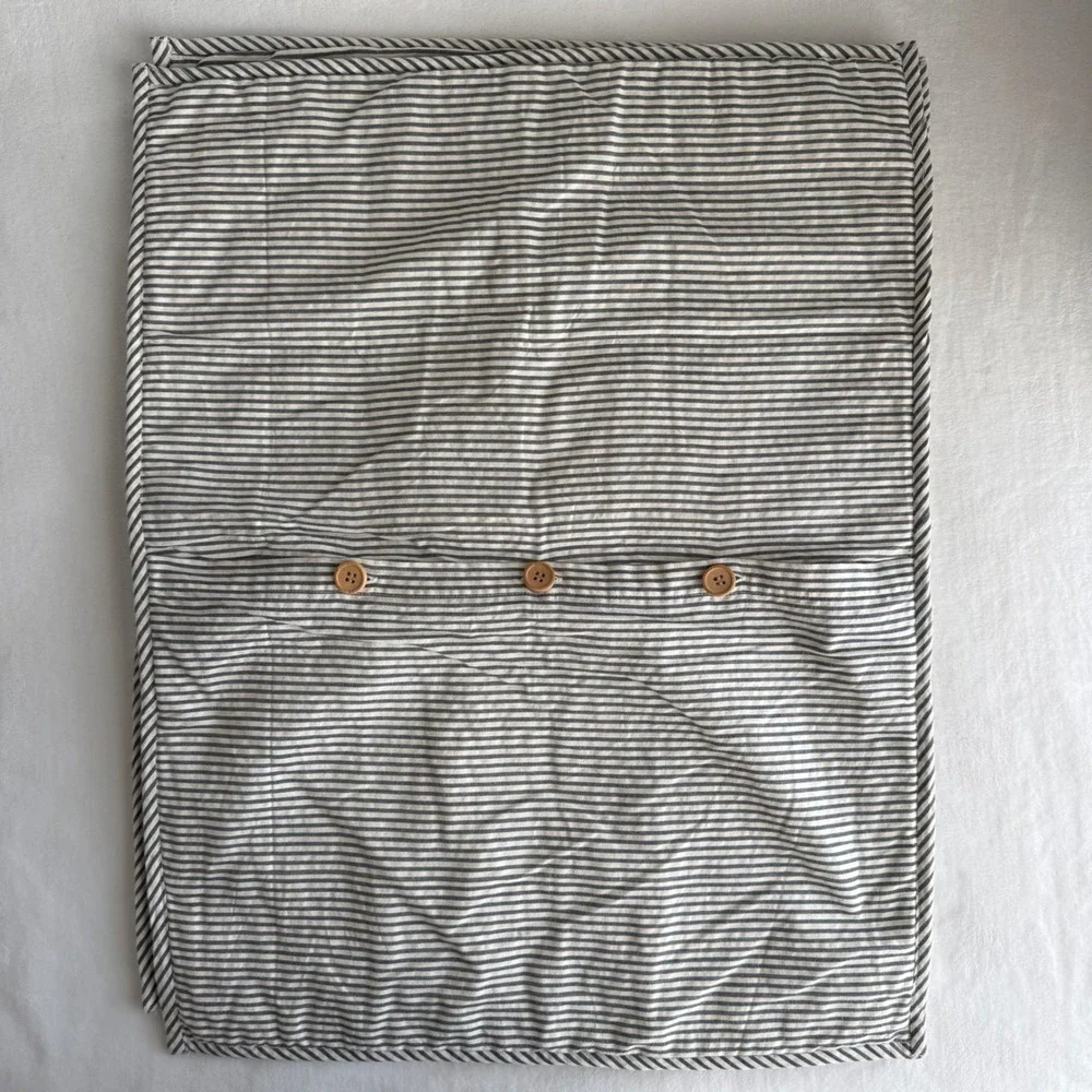 NWOT VHC Brands April & Olive Set of 2 Standard Pillow Shams Pinstripe Cottage‎